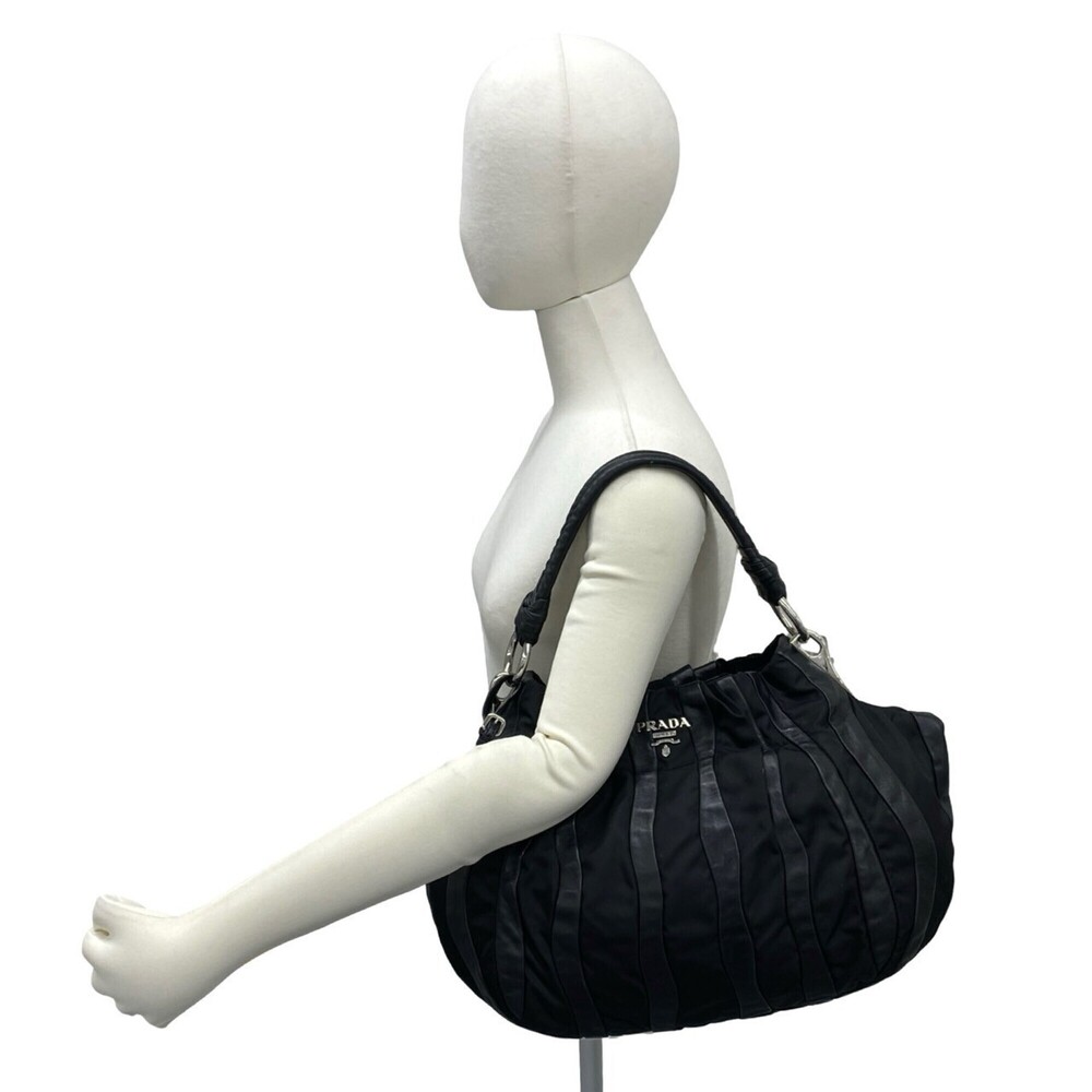 PRADA Black Leather Shoulder Bag - Picture 2 of 10